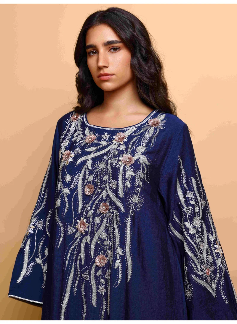اكسا جلابية اككسا قايلا IK4037 ازرق